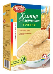 Хлопья УВЕЛЬСКИЕ КРУПЫ 5-ти зерновые тонкие карт/уп 500г