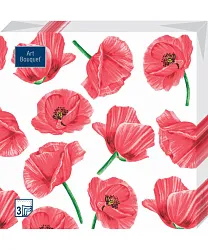 Салфетки АРТ БУКЕТ Декоративные маки 33*33см 3сл 20шт