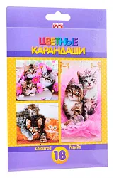 Карандаши цветные ХАТБЕР Забавные зверята 18шт