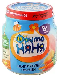 Пюре ФРУТОНЯНЯ Ризотто цыпленок овощи ст/б 100г
