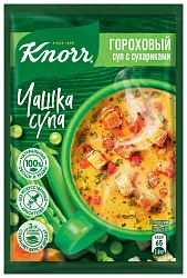 Чашка супа КНОРР гороховый с сухариками 21г