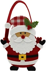 Корзинка новогодняя ТАМ-ТАМ Дед Мороз красная с ручкой 15.5*8*21см арт.YC-22120A