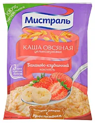 Каша овсяная МИСТРАЛЬ бананово-клубничный коктейль м/у 40г