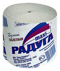Туалетная бумага РАДУГА без втулки 1сл 1рул