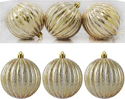 Елочные шары ТАМ ТАМ Меридианы золото 3шт арт.SYQF-0122159