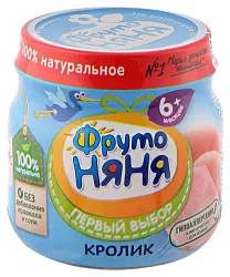 Пюре ФРУТОНЯНЯ кролик ст/б 80г