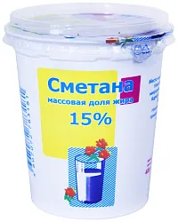 Сметана ИРМЕНЬ бзмж 15% т/пак 400г