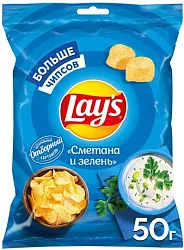 Чипсы ЛЕЙС сметана зелень 50г