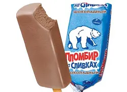Мороженое СЛАВИЦА Пломбир на сливках шоколад эскимо бзмж 80г