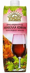 Вино КРЫМ Анабелла Южная красное п/сл 11% т/п 1л