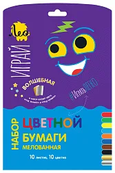 Бумага цветная ЛЕО Играй односторонняя 10цв 10л арт.LPCP-08