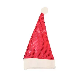 Колпак новогодний СФЕРА красный с пайетками 3-0930