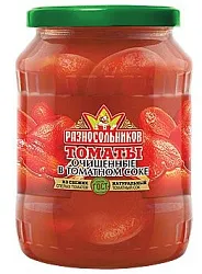 Томаты РАЗНОСОЛЬНИКОВ очищенные в т/с ст/б 680г