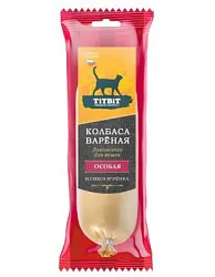 Лакомство для кошек ТИТБИТ Колбаса вареная особая из мяса ягненка 100г