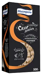Сахар МИСТРАЛЬ кусковой коричневый карт/уп 500г