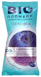 Мороженое БИО ПЛОМБИР с пробиотиками и черникой бзмж 80г