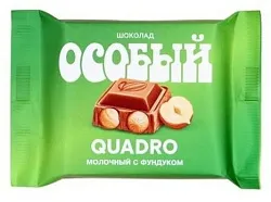 Шоколад КВАДРО Особый молочный с фундуком 80г