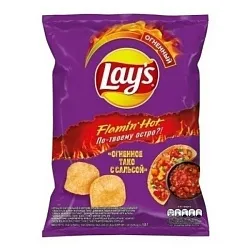 Чипсы ЛЕЙС Огненное тако с сальсой 105г