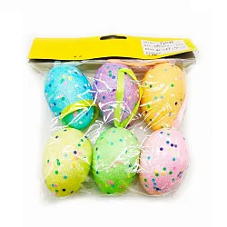 Декор пасхальный СФЕРА Яйца блеск 5*7см 6шт арт.3-0833