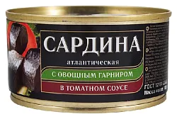 Сардина ЗА РОДИНУ с овощным гарниром ж/б 230г