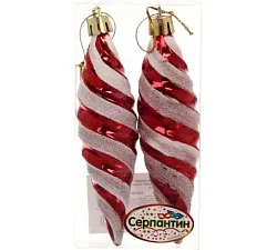 Набор елочных украшений СЕРПАНТИН Сосульки 10см красный