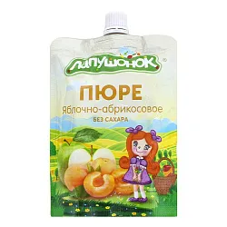 Пюре ЛАПУШОНОК яблоко абрикос д/пак 170г