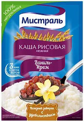 Каша МИСТРАЛЬ рисовая ваниль-изюм м/у 40г