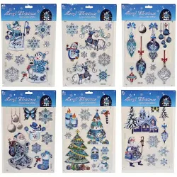 Наклейка новогодняя СЕРПАНТИН Зимние узоры 21.5*33.5см