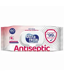 Влажные салфетки УЛЬТРА ФРЕШ Премиум Антисептические с хлоргексидином 60шт