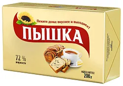 Маргарин ПЫШКА твердый 72% 200г