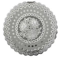 Салфетка столовая НАТАМ ажурная Д38см серебро ПВХ арт.LX-S7301C