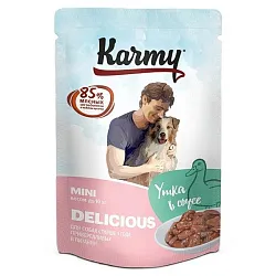 Корм для собак КАРМИ Делишес Мини утка в соусе 80г