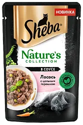 Корм для кошек ШЕБА Натуральная коллекция с лососем и горохом в соусе 75г