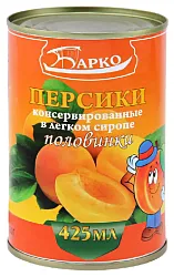 Персики БАРКО половинки в сиропе ж/б 425мл