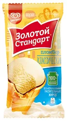 Мороженое ЗОЛОТОЙ СТАНДАРТ Классический новый пломбир бзмж стаканчик 86г