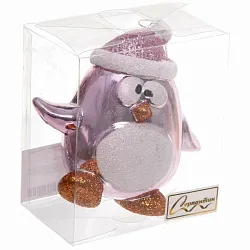 Елочная игрушка СЕРПАНТИН Веселый пингвиненок розовая