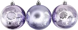 Елочные шары ТАМ ТАМ Снеговики лаванда 3шт арт.SYQB-0121222