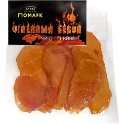 Мясные чипсы ПОМАРК Огненный бекон из свинины с/в в/у 50г