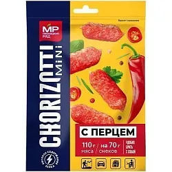 Колбаски МЯСНИЦКИЙ РЯД Чоризотти мини с перцем с/к охл 70г
