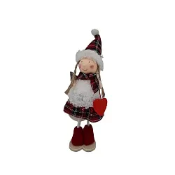 Новогоднее украшение ТАМ-ТАМ Девочка с сердцем красно-белое 5*5*20см арт.23A-3004A2