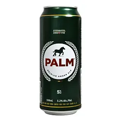Пиво ПАЛМ темное фильтрованное пастер 5.2% ж/б 0.5л