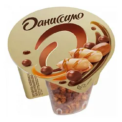 Йогурт ДАНИССИМО Арахисово-шоколадный микс бзмж 2.9% 136г