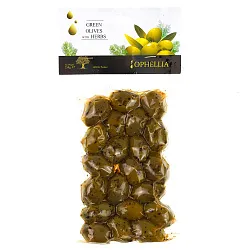 Оливки ОФЕЛЛИЯ Халкидики зеленые с травами в масле м/у 250г