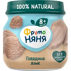 Пюре ФРУТОНЯНЯ говядина с языком ст/б 80г