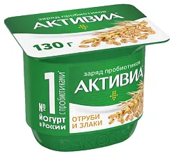 Биойогурт АКТИВИА отруби злаки бзмж 2.9% 130г