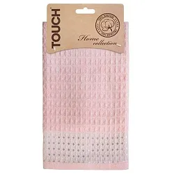 Полотенце вафельное ТАЧ Розовое крупная клетка 35*55см