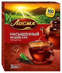 Чай ЛИСМА Насыщенный черный 100пак