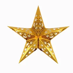 Подвеска новогодняя СФЕРА Звезда бумажная 45см золотая арт.3-1243-1