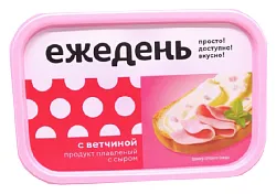 Плавленый продукт с сыром ЕЖЕДЕНЬ с ветчиной 55% 180г