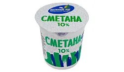 Сметана ЗЕЛЕНЫЙ ЛУГ бзмж 10% стакан 350г